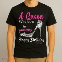 A Queen Was Born In January Birthday T-Shirt thumb 3