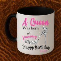 A Queen Was Born In January Birthday Coffee Mug thumb 2