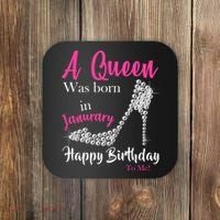 A Queen Was Born In January Birthday Coaster thumb 0