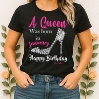 A Queen Was Born In January Birthday Women's T-Shirt thumb 2