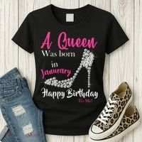 A Queen Was Born In January Birthday Women's T-Shirt thumb 3