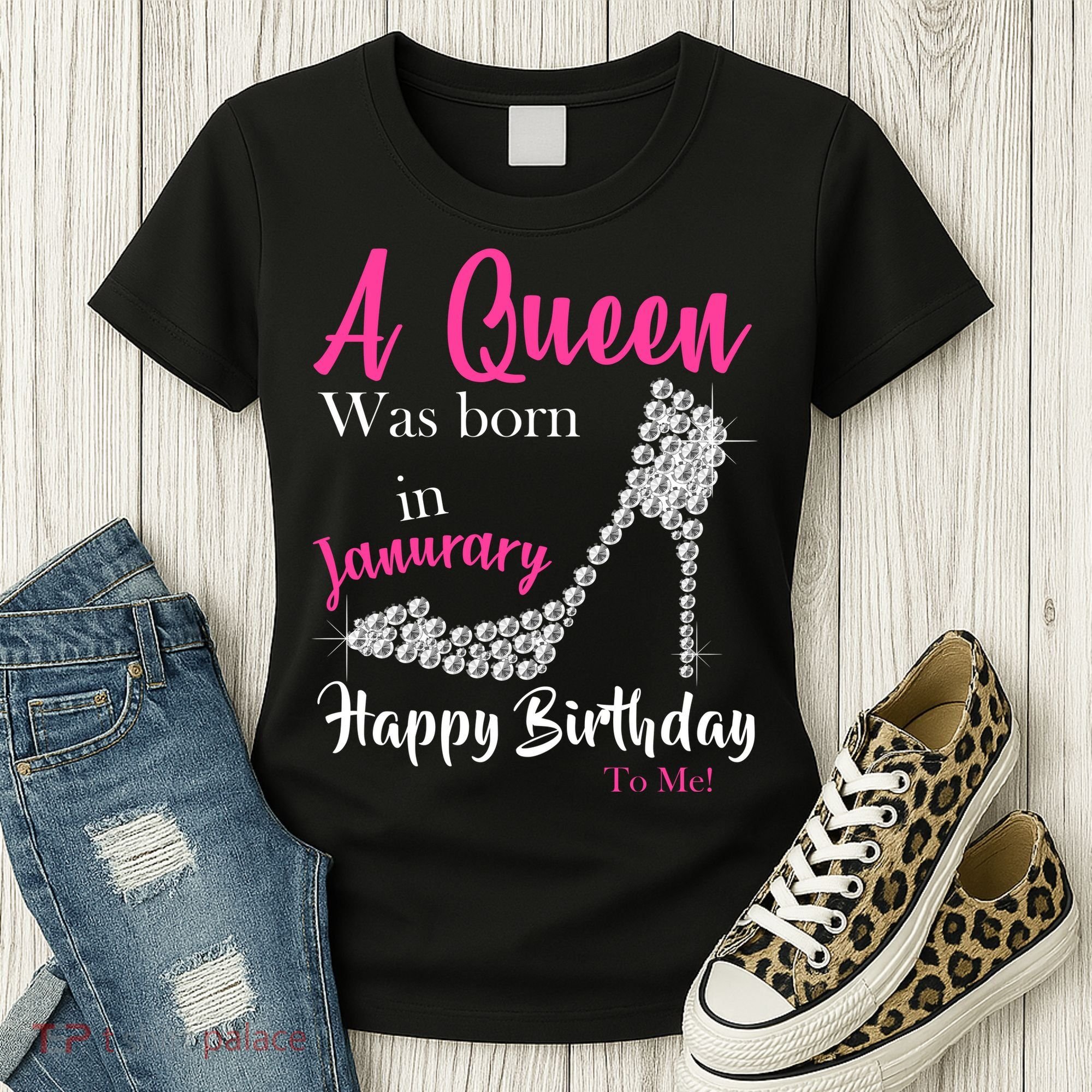 A Queen Was Born In January Birthday Women's T-Shirt