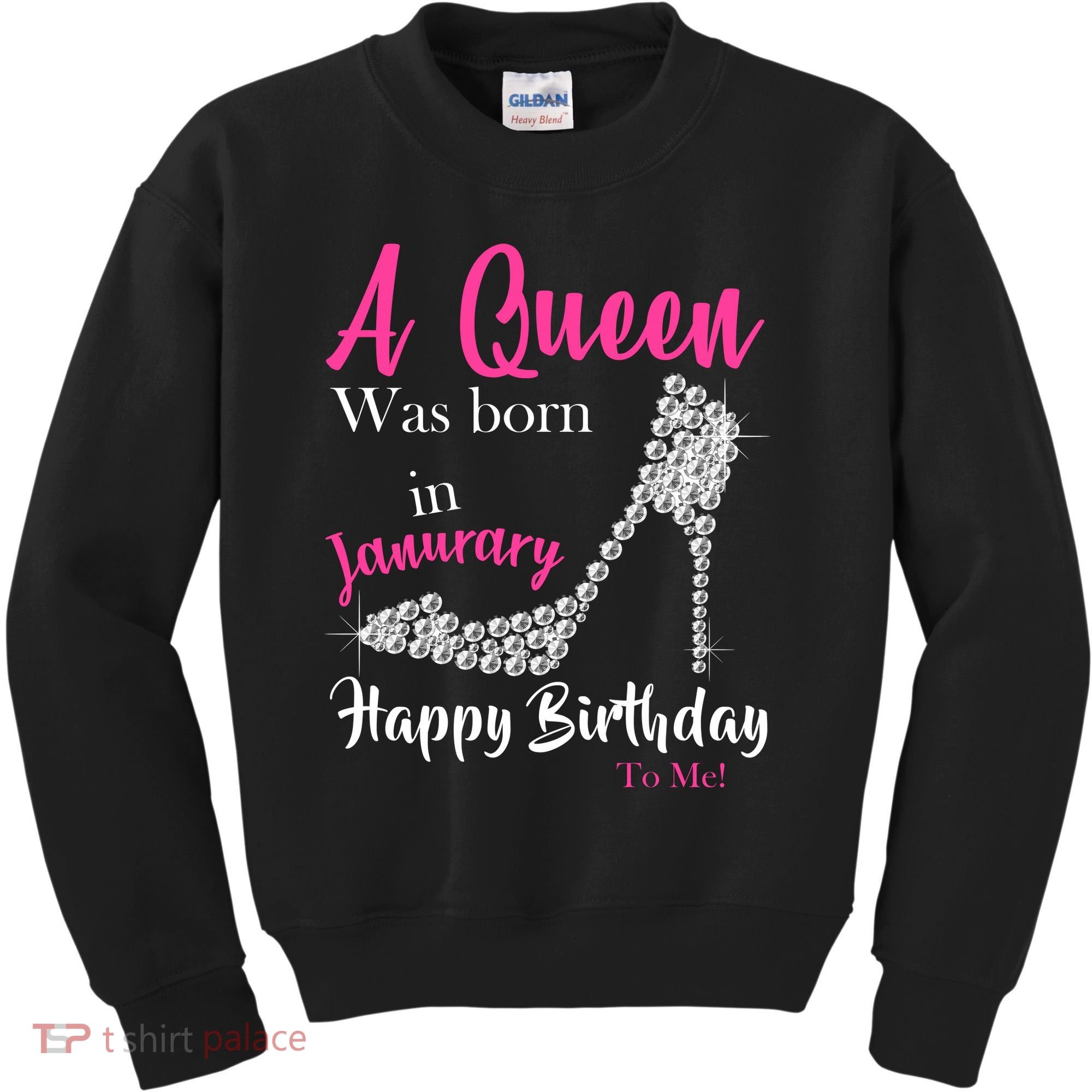 A Queen Was Born In January Birthday Kids Sweatshirt