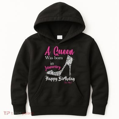 A Queen Was Born In January Birthday Kids Hoodie