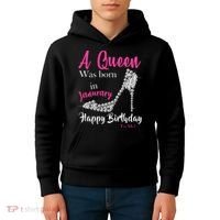 A Queen Was Born In January Birthday Kids Hoodie thumb 4