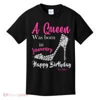 A Queen Was Born In January Birthday Kids T-Shirt thumb 0
