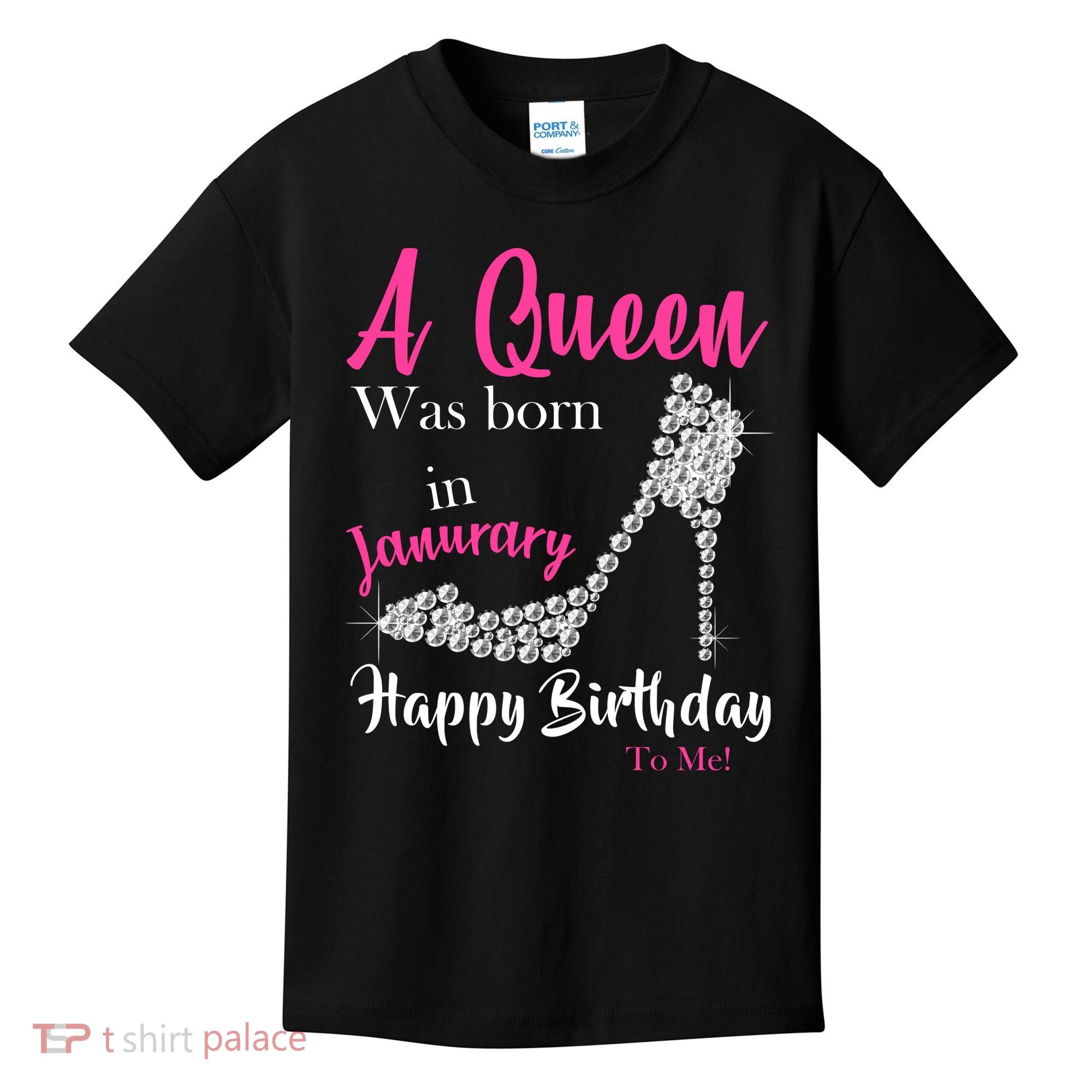 A Queen Was Born In January Birthday Kids T-Shirt