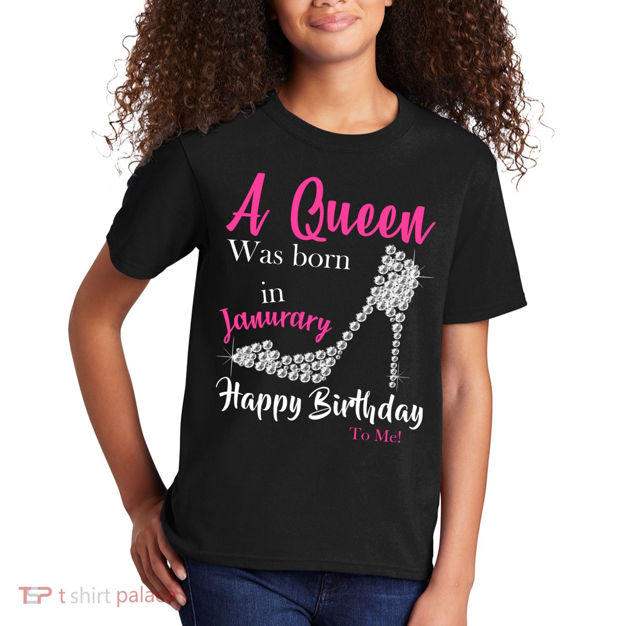 A Queen Was Born In January Birthday Kids T-Shirt