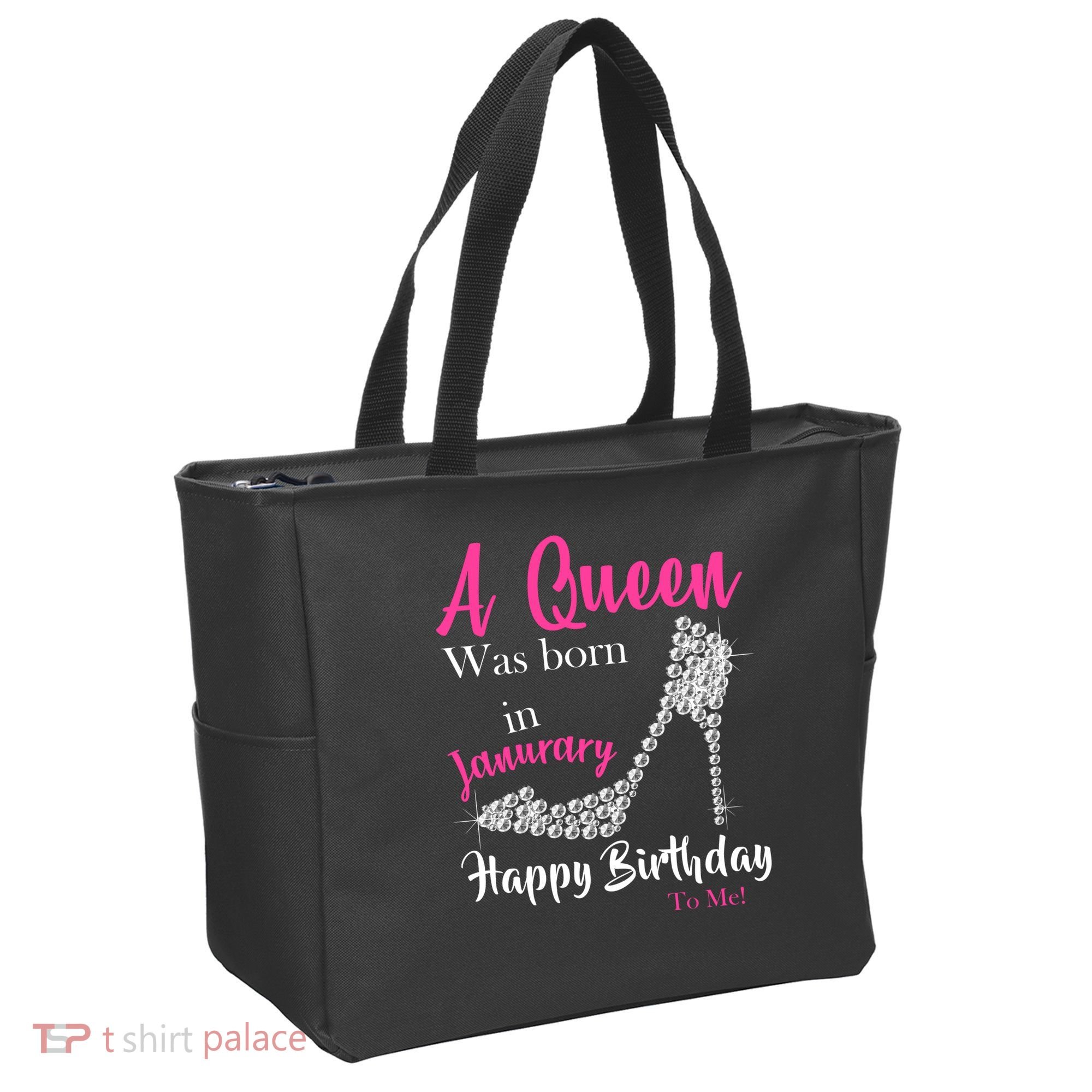 A Queen Was Born In January Birthday Tote Bag