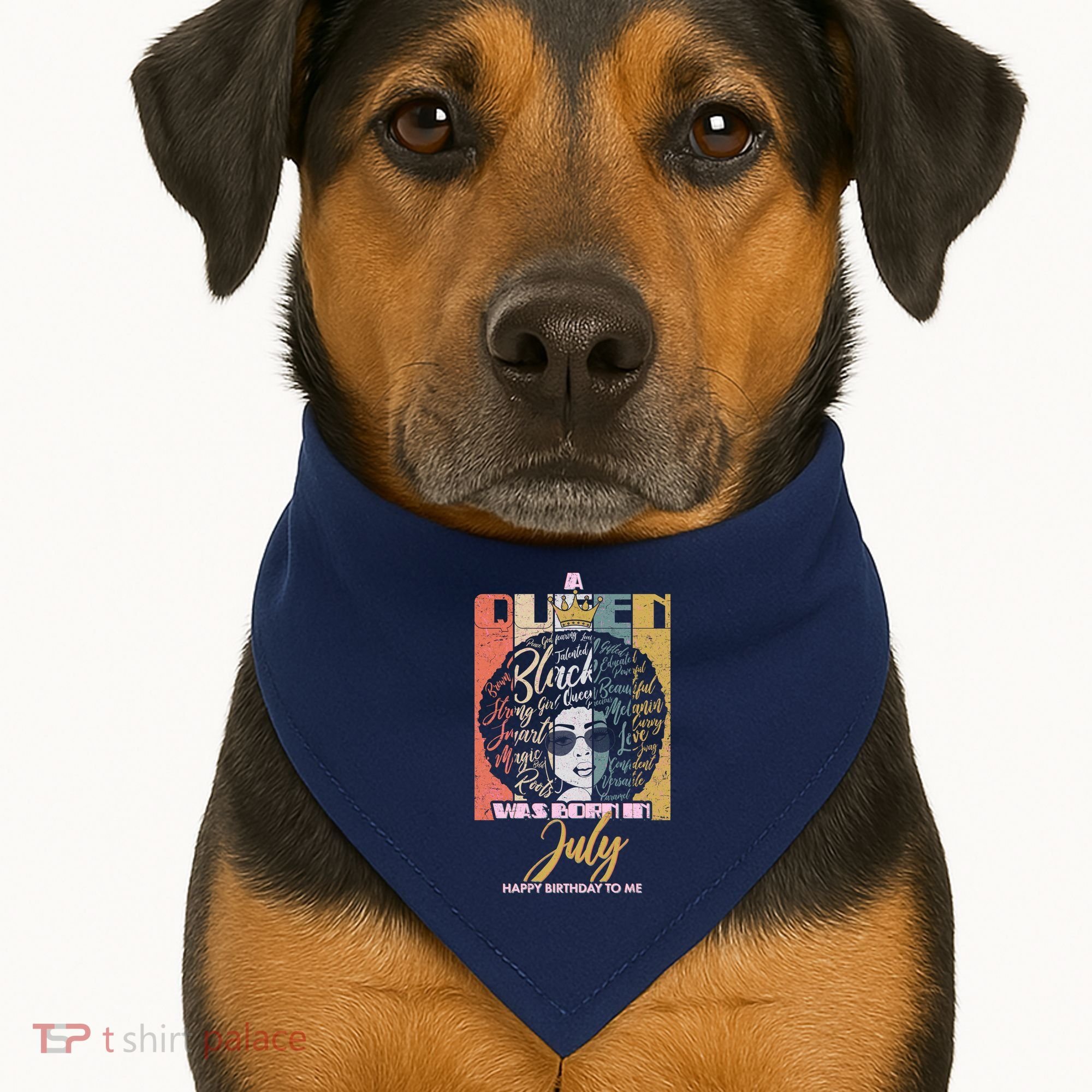 A Queen Was Born In July USA-Made Doggie Bandana