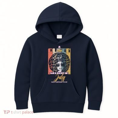 A Queen Was Born In July Kids Hoodie