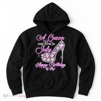 A Queen Was Born In July Fancy Birthday Hoodie thumb 0