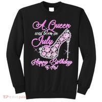 A Queen Was Born In July Fancy Birthday Sweatshirt thumb 0