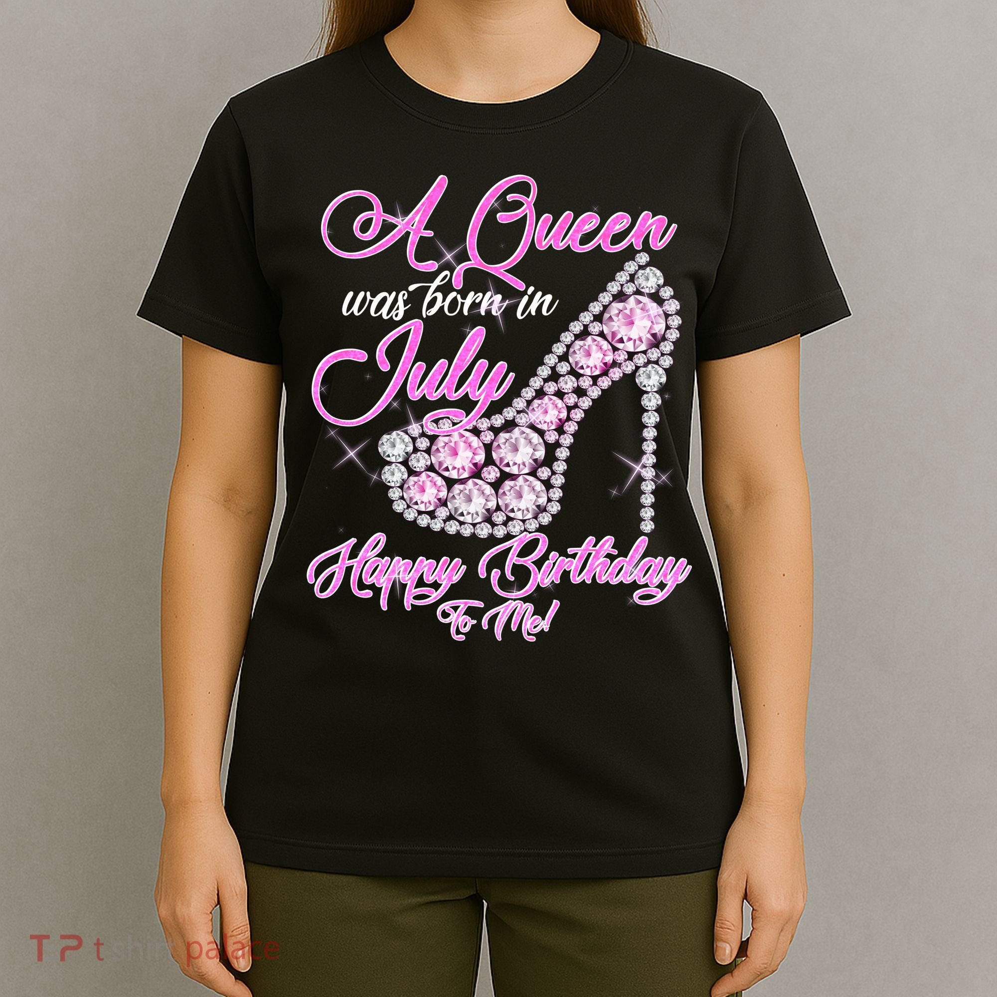 A Queen Was Born In July Fancy Birthday T-Shirt