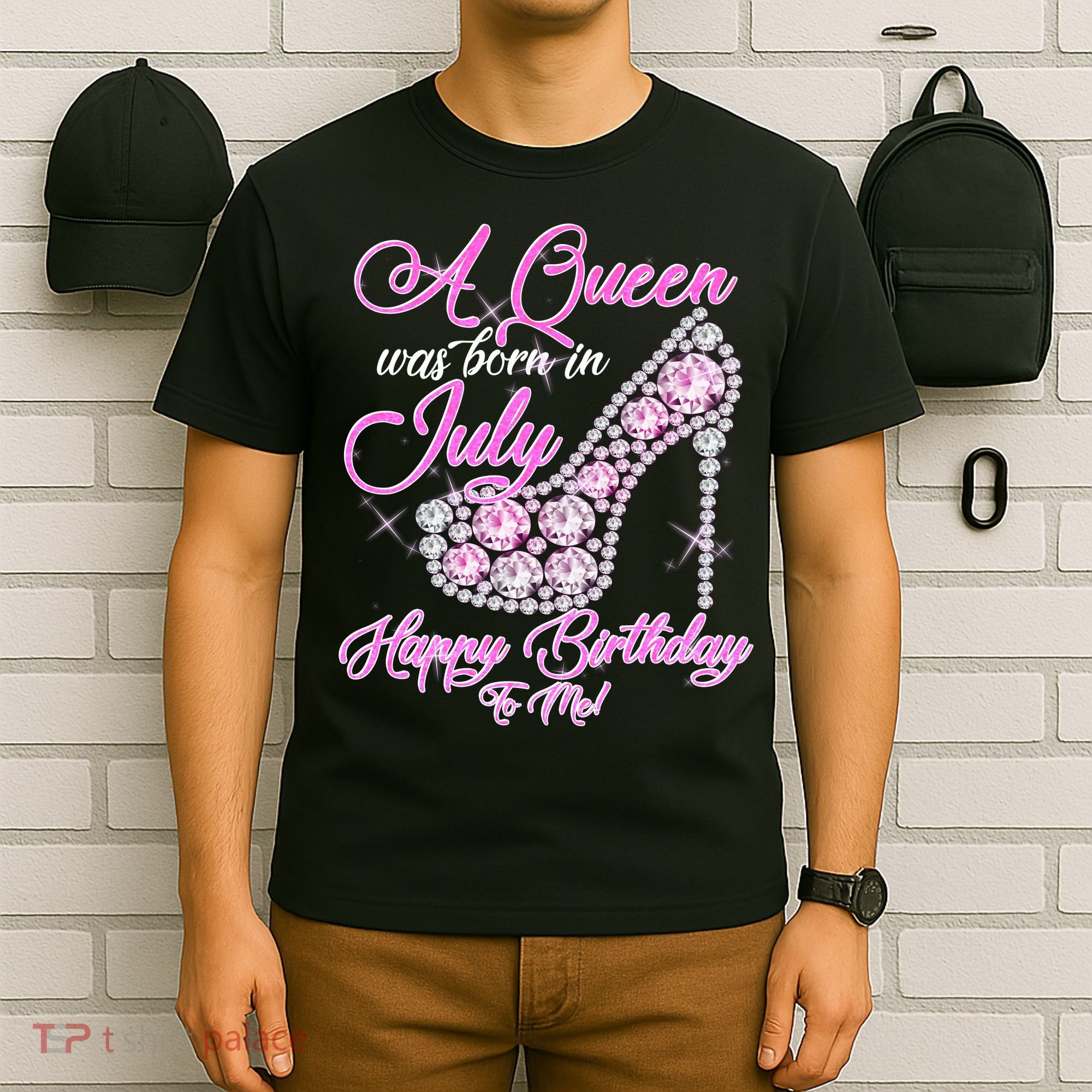 A Queen Was Born In July Fancy Birthday T-Shirt