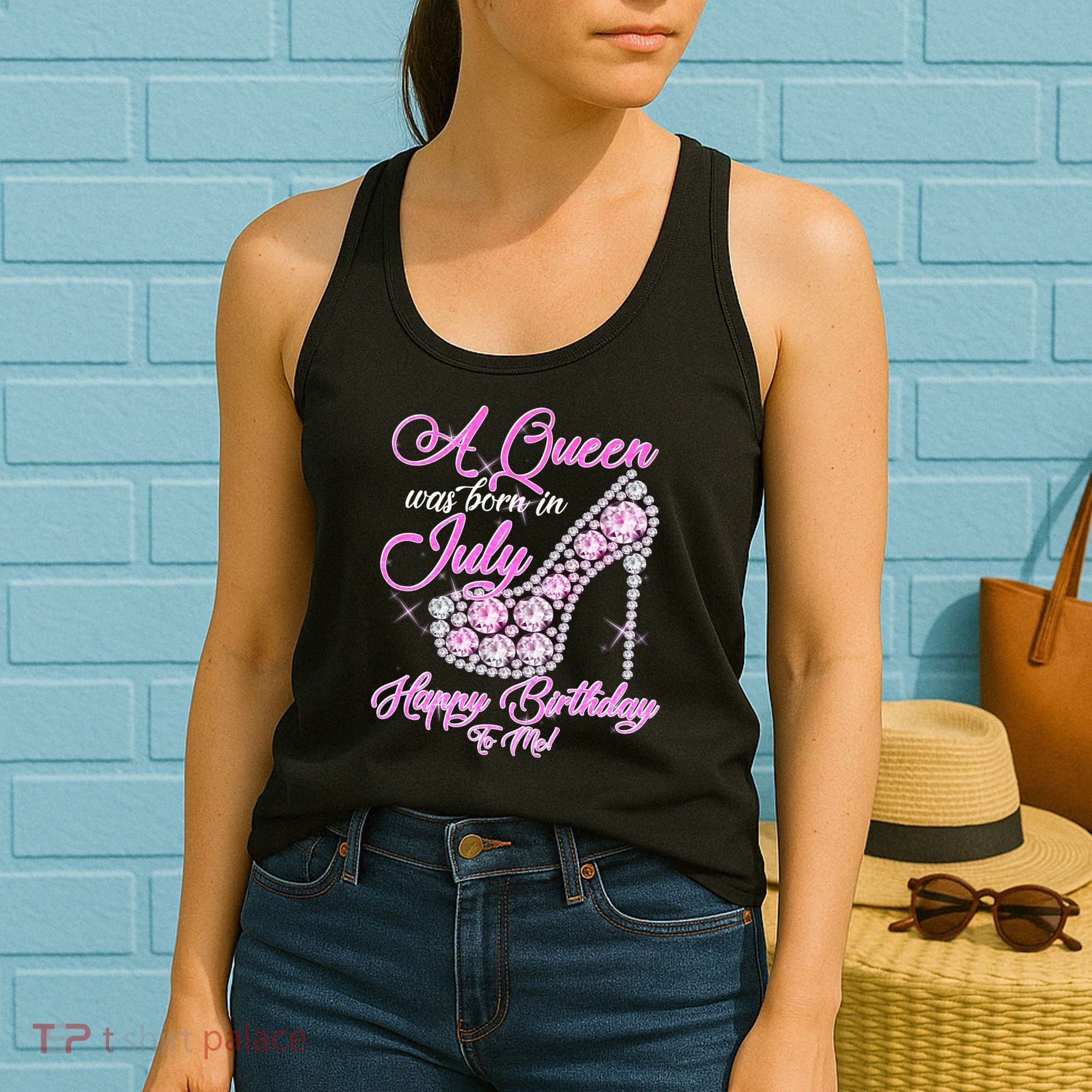 A Queen Was Born In July Fancy Birthday Women's Tank Top