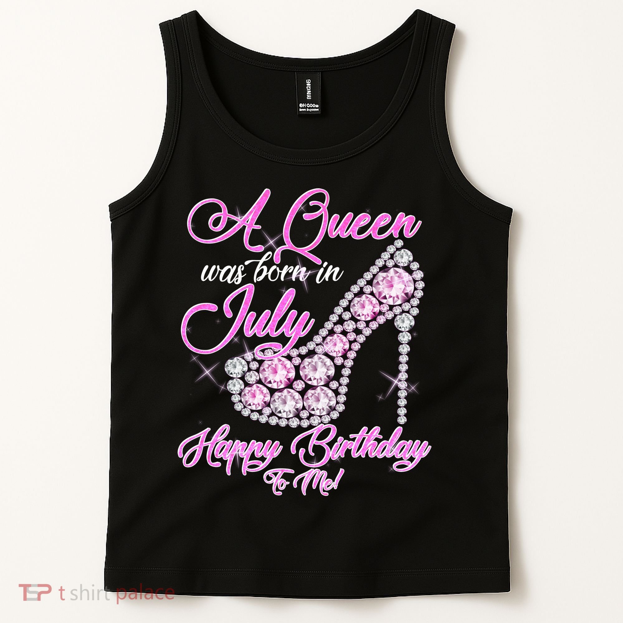 A Queen Was Born In July Fancy Birthday Tank Top
