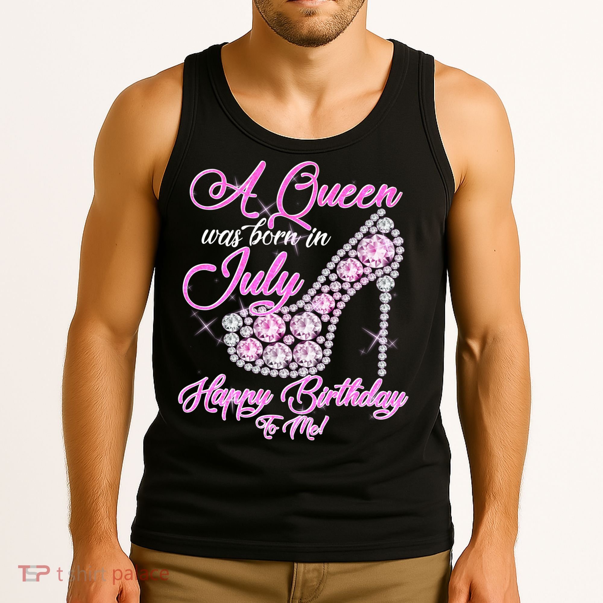 A Queen Was Born In July Fancy Birthday Tank Top