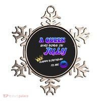 A Queen Was Born In July Happy Birthday To Me Ornament thumb 0
