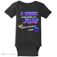 A Queen Was Born In July Happy Birthday To Me Baby Bodysuit thumb 0