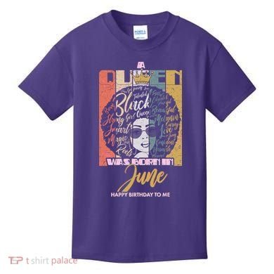 A Queen Was Born In June Kids T-Shirt
