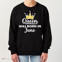 A Queen Was Born In June Birthday Women's Sweatshirt thumb 0