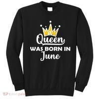 A Queen Was Born In June Birthday Sweatshirt thumb 0