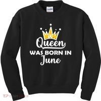 A Queen Was Born In June Birthday Kids Sweatshirt thumb 0