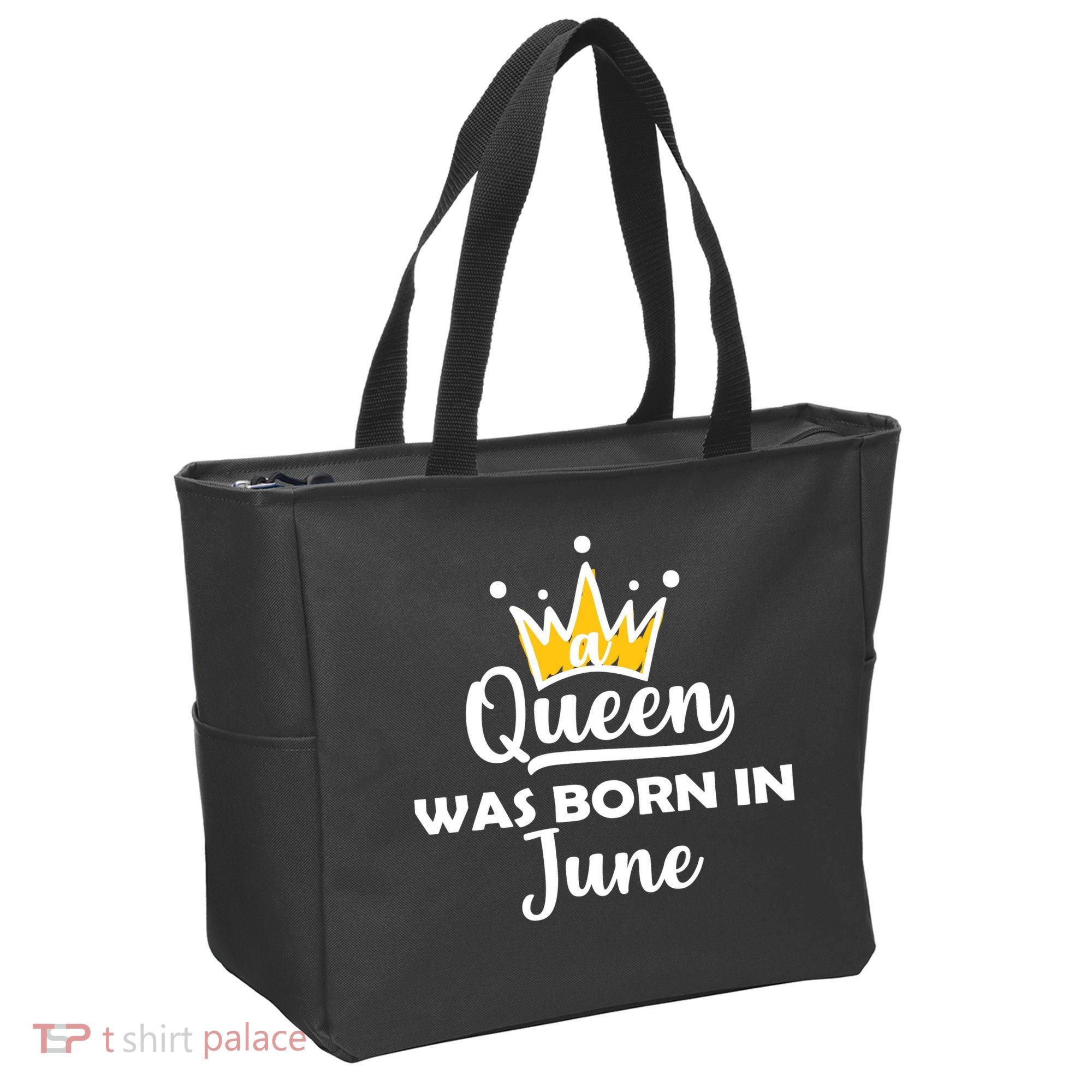 A Queen Was Born In June Birthday Tote Bag