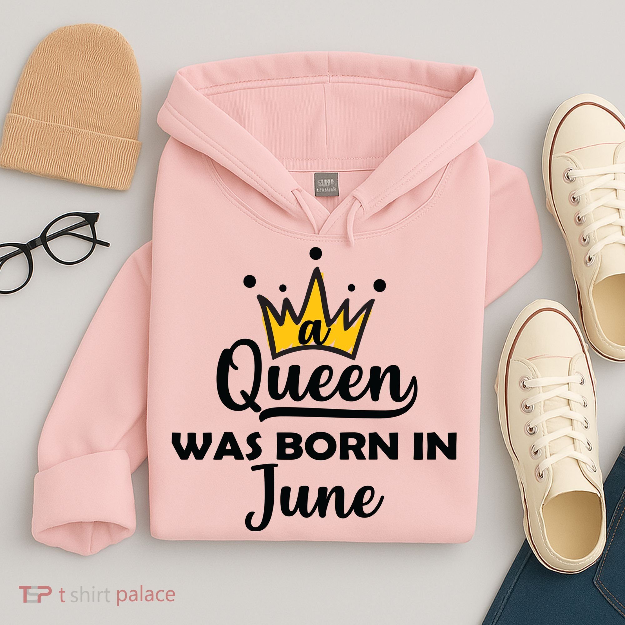 A Queen Was Born In June Birthday Hoodie