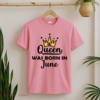 A Queen Was Born In June Birthday T-Shirt thumb 2