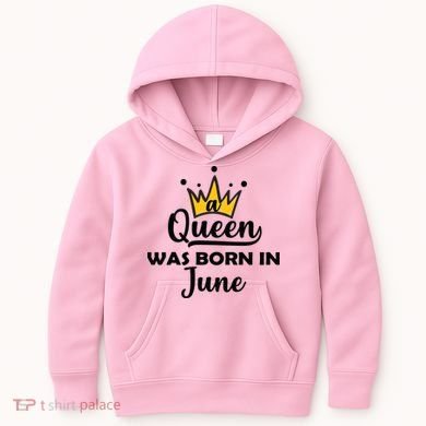 A Queen Was Born In June Birthday Kids Hoodie