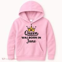 A Queen Was Born In June Birthday Kids Hoodie thumb 0