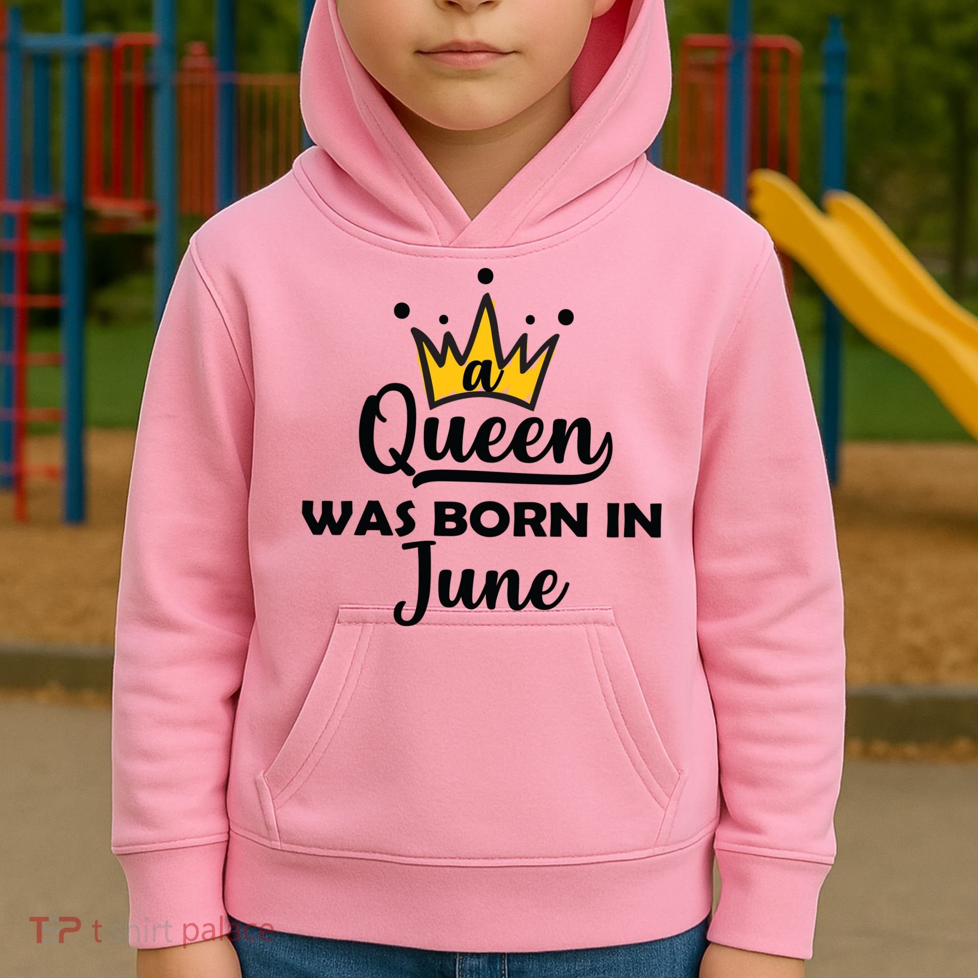 A Queen Was Born In June Birthday Kids Hoodie