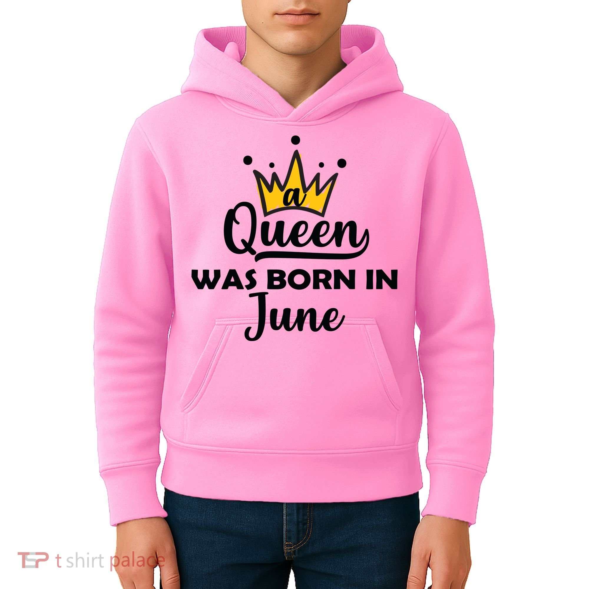 A Queen Was Born In June Birthday Kids Hoodie
