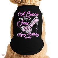 A Queen Was Born in June Fancy Birthday Doggie Tank thumb 0