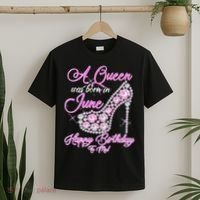 A Queen Was Born in June Fancy Birthday T-Shirt thumb 2