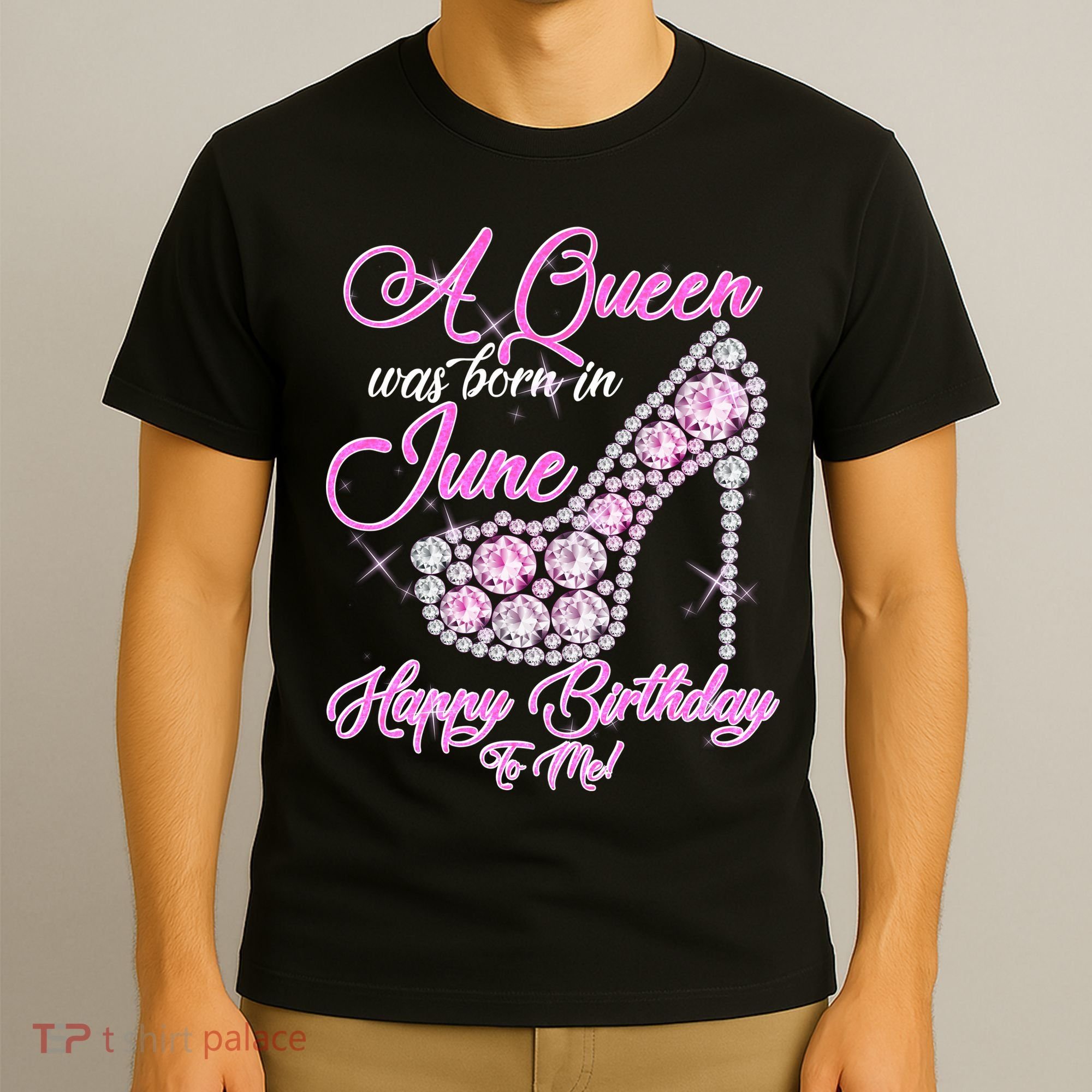 A Queen Was Born in June Fancy Birthday T-Shirt