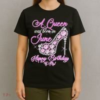 A Queen Was Born in June Fancy Birthday T-Shirt thumb 4