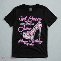 A Queen Was Born in June Fancy Birthday T-Shirt thumb 5