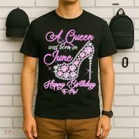 A Queen Was Born in June Fancy Birthday T-Shirt thumb 6