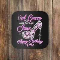 A Queen Was Born in June Fancy Birthday Coaster thumb 0