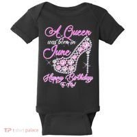 A Queen Was Born in June Fancy Birthday Baby Bodysuit thumb 0