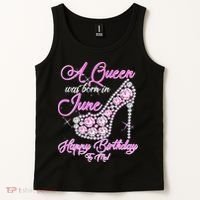 A Queen Was Born in June Fancy Birthday Tank Top thumb 2