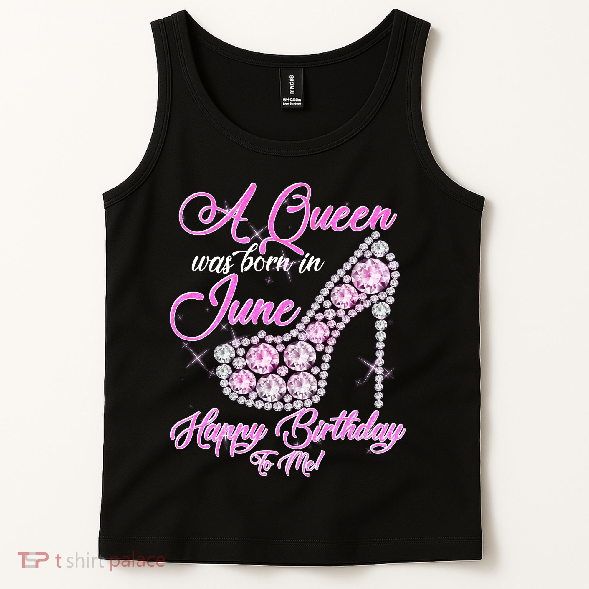 A Queen Was Born in June Fancy Birthday Tank Top