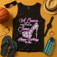 A Queen Was Born in June Fancy Birthday Tank Top thumb 4