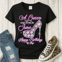 A Queen Was Born in June Fancy Birthday Women's T-Shirt thumb 3
