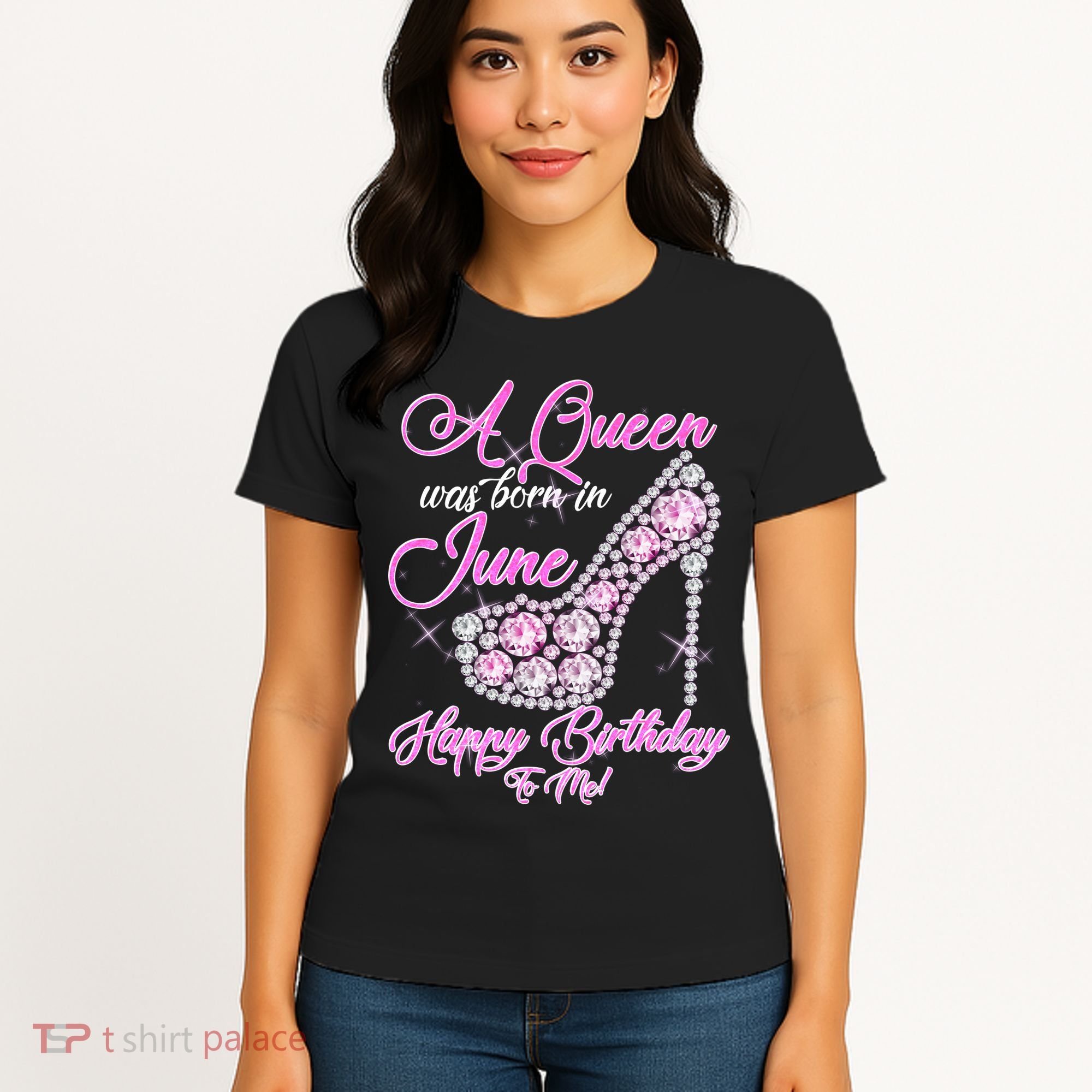 A Queen Was Born in June Fancy Birthday Women's T-Shirt
