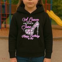 A Queen Was Born in June Fancy Birthday Kids Hoodie thumb 3