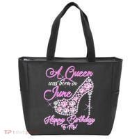 A Queen Was Born in June Fancy Birthday Tote Bag thumb 0